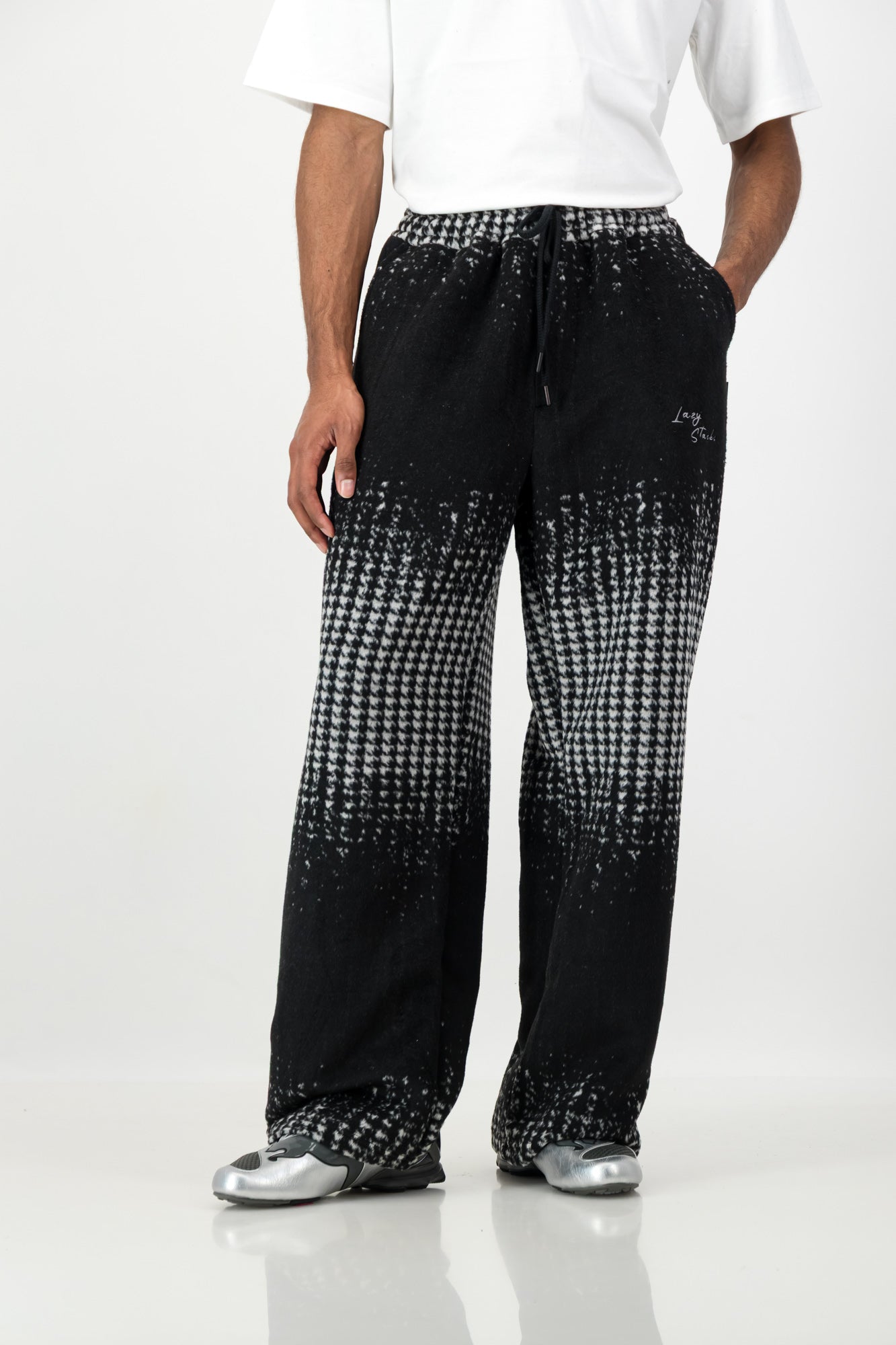 HOUNDSTOOTH PRINT PANTS