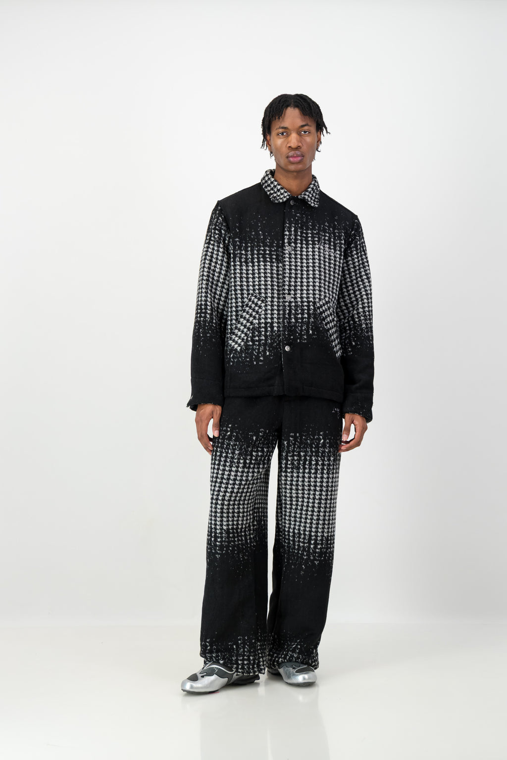 HOUNDSTOOTH PRINT SHIRT JACKET