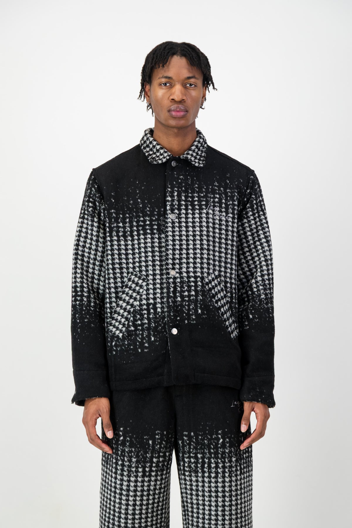 HOUNDSTOOTH PRINT SHIRT JACKET