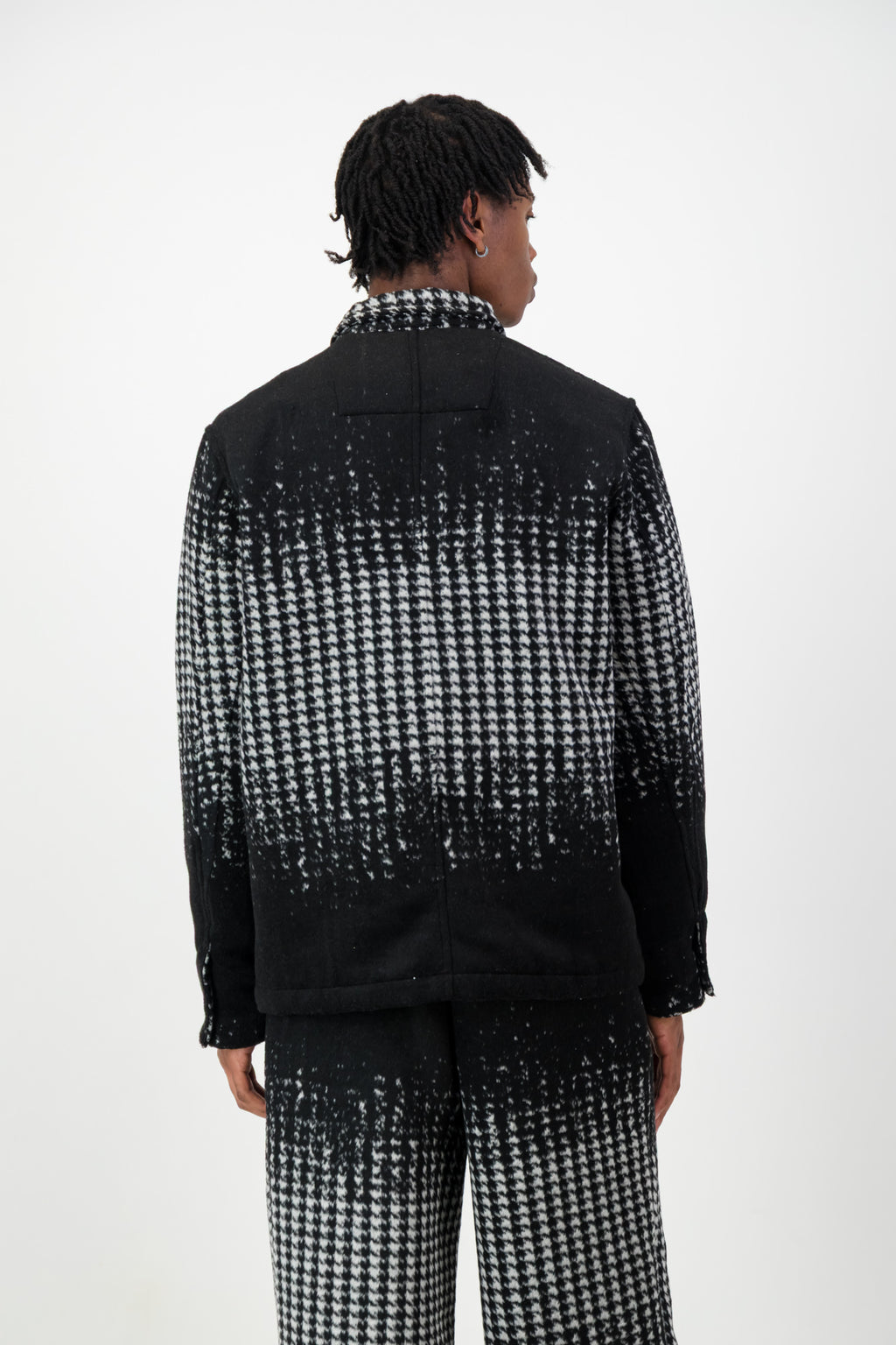 HOUNDSTOOTH PRINT SHIRT JACKET