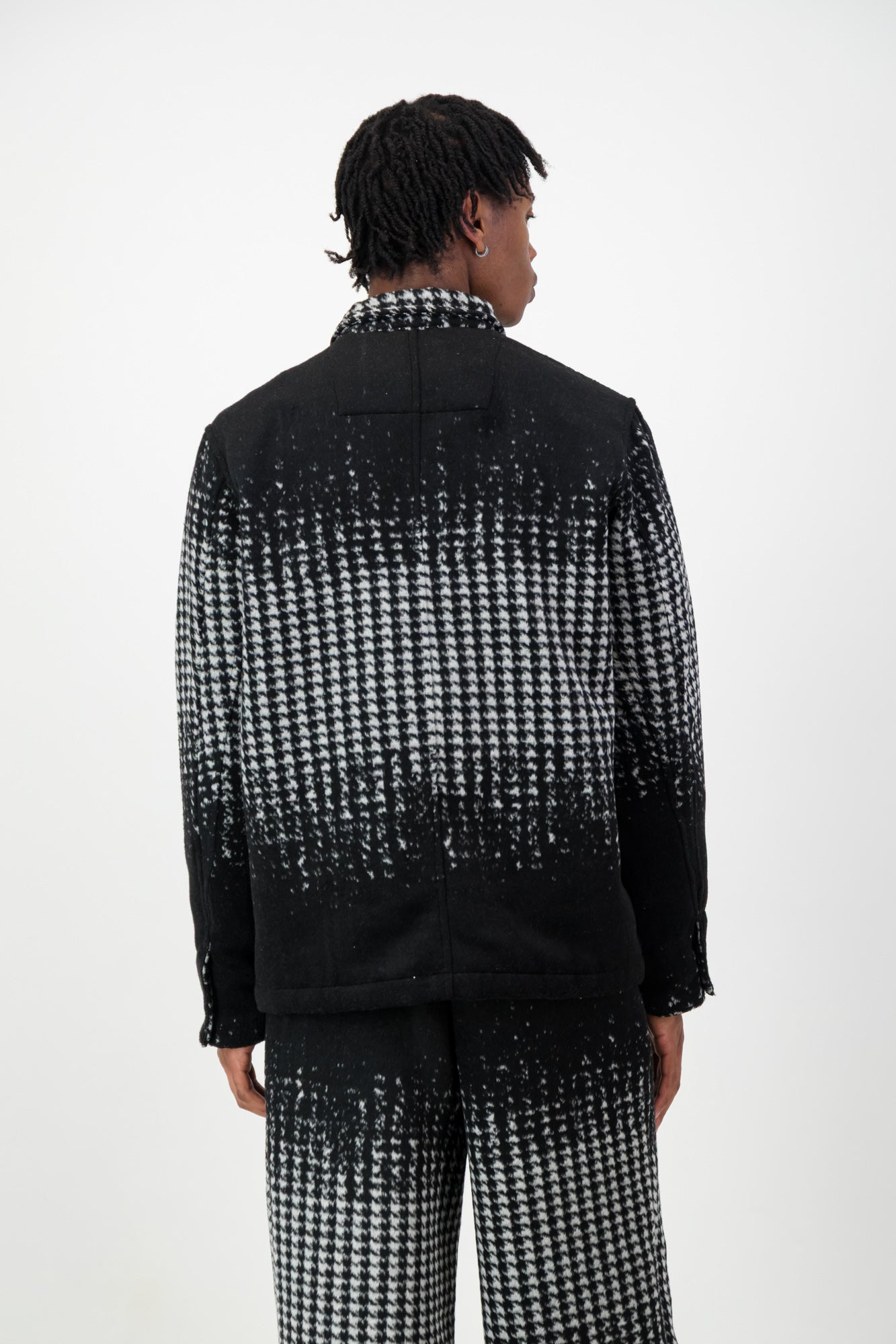 HOUNDSTOOTH PRINT SHIRT JACKET