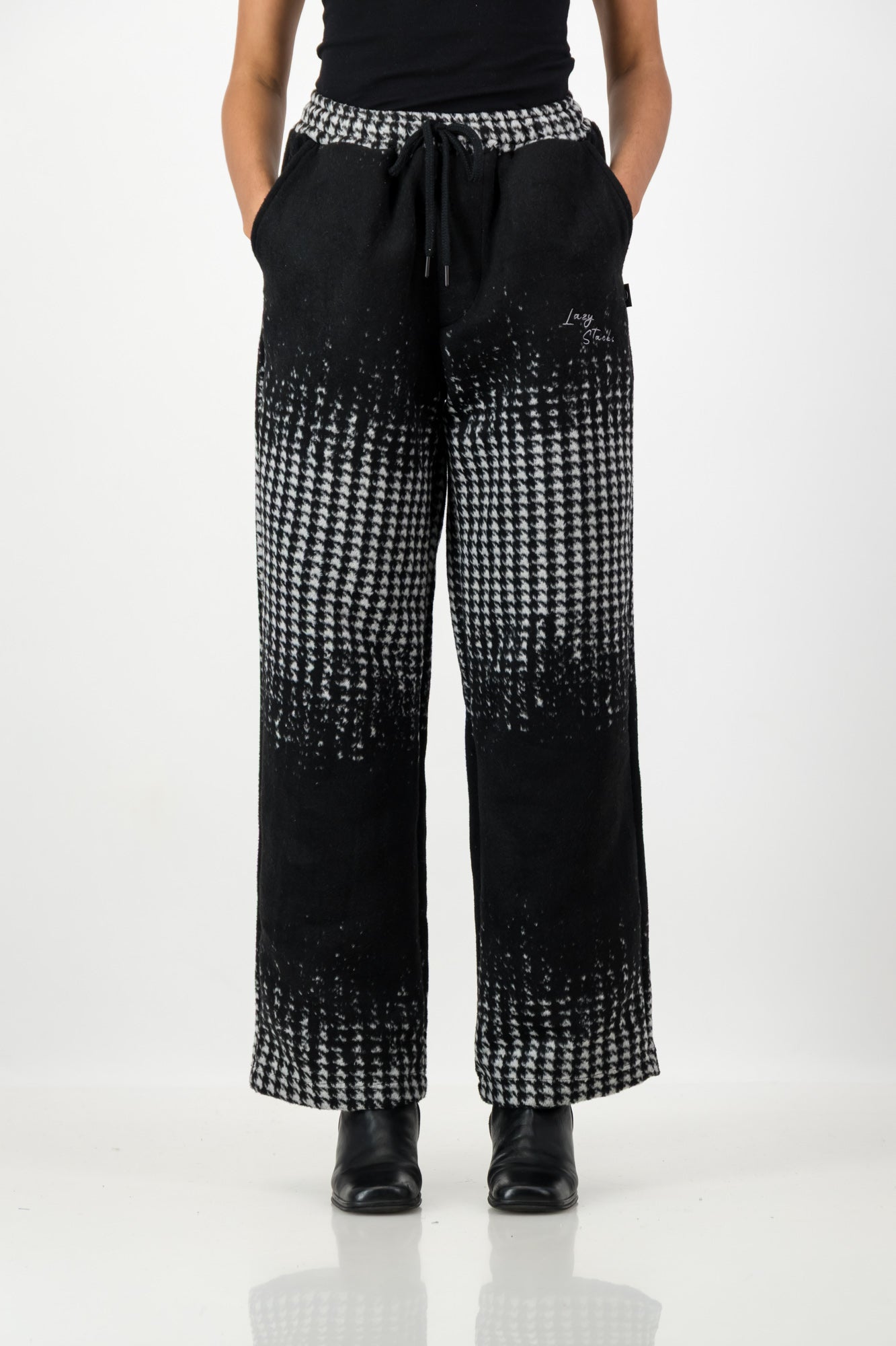 HOUNDSTOOTH PRINT PANTS