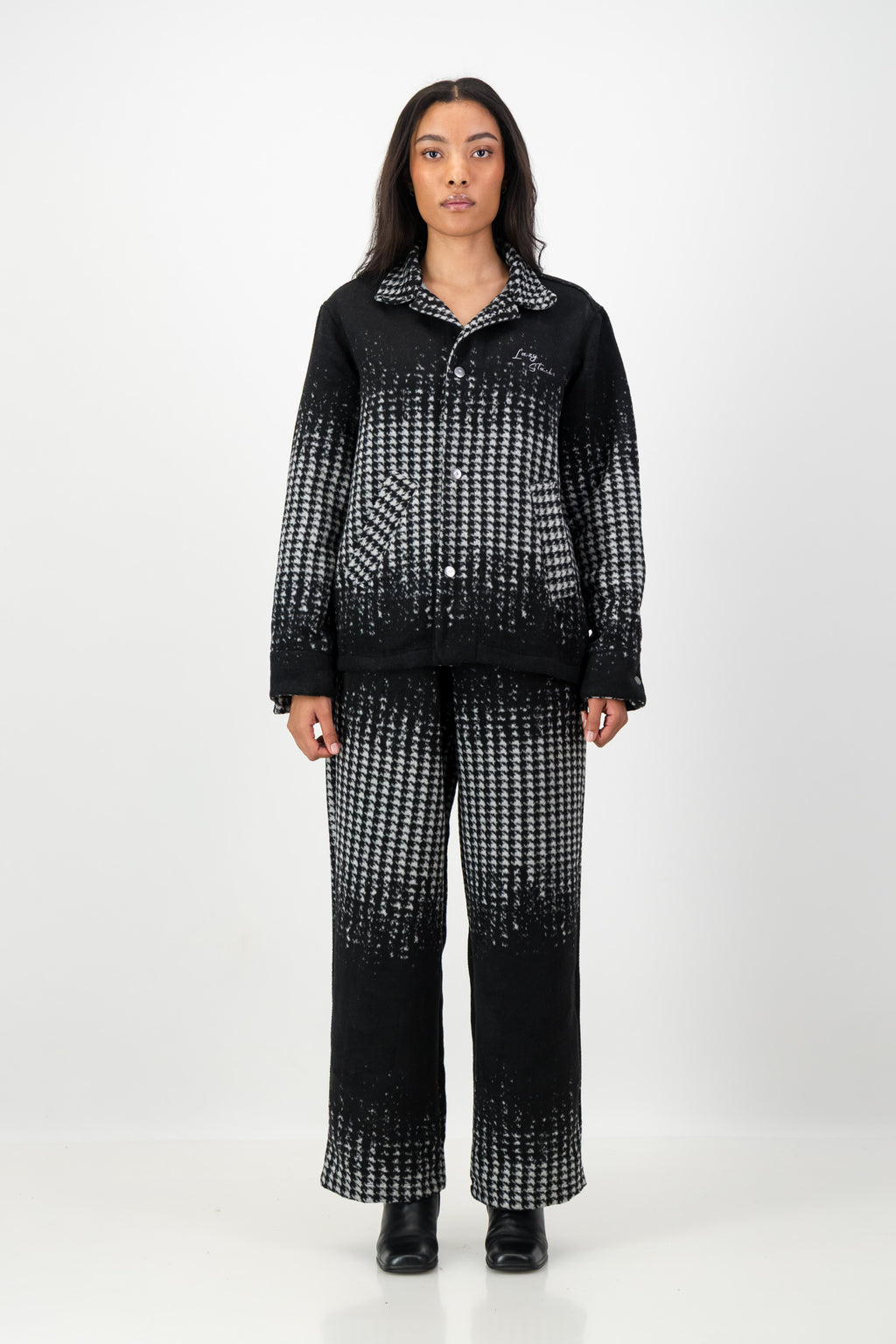 HOUNDSTOOTH PRINT SHIRT JACKET