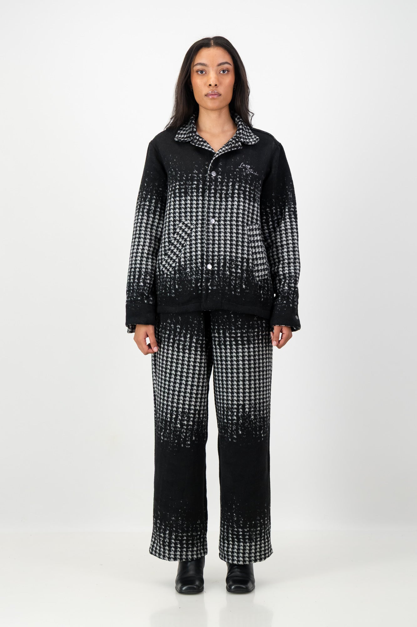 HOUNDSTOOTH PRINT PANTS