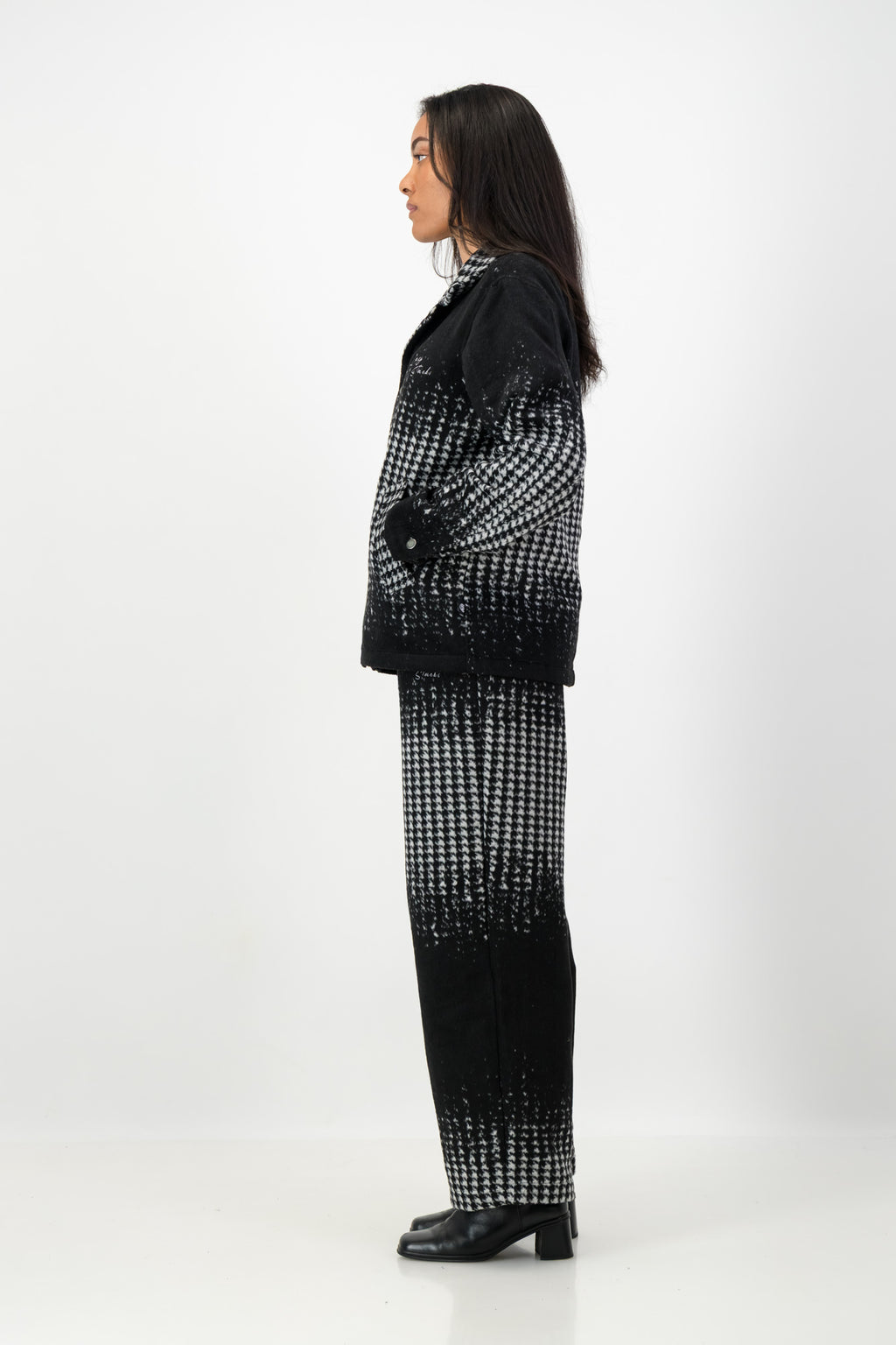 HOUNDSTOOTH PRINT SHIRT JACKET