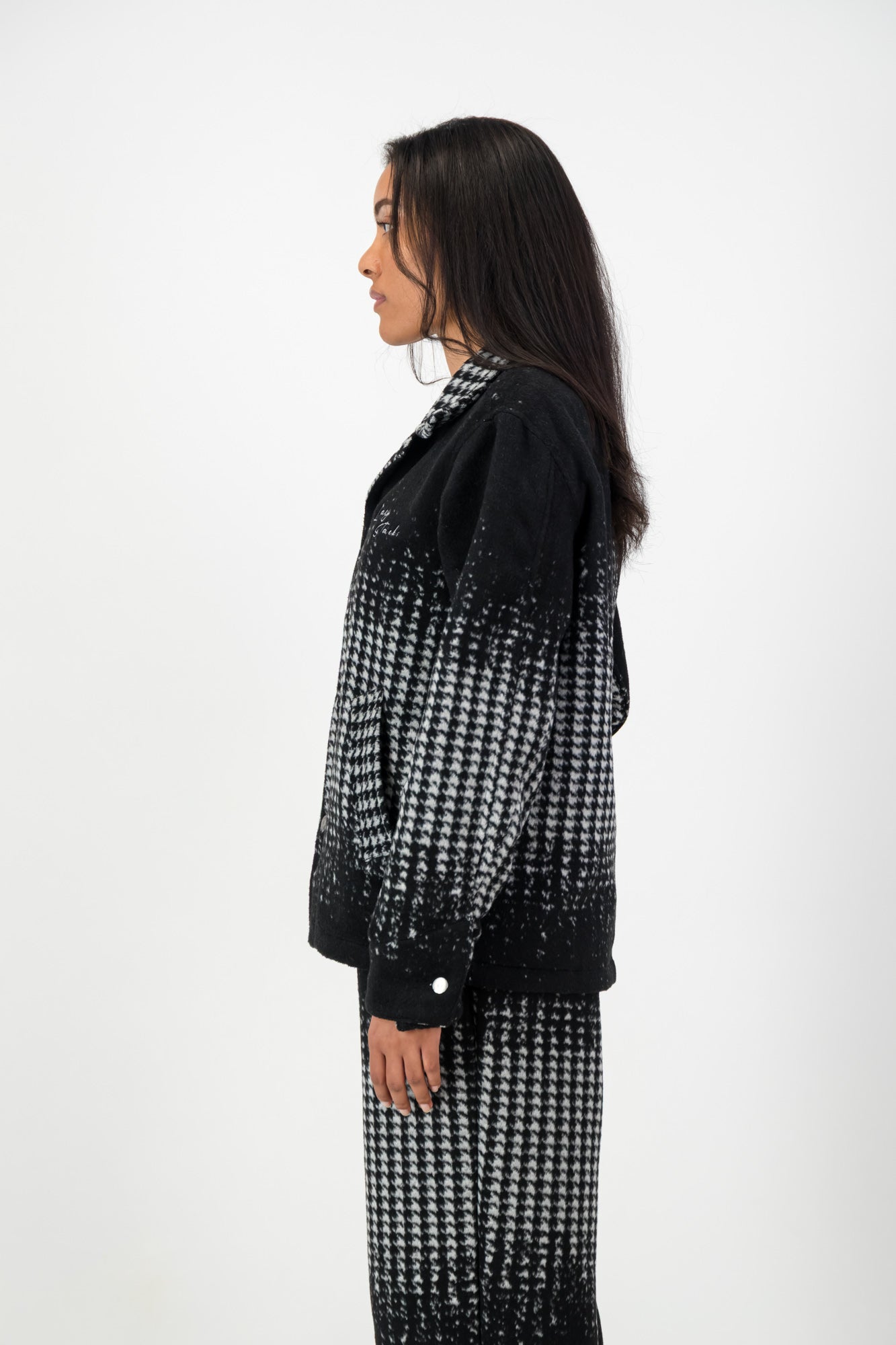 HOUNDSTOOTH PRINT SHIRT JACKET