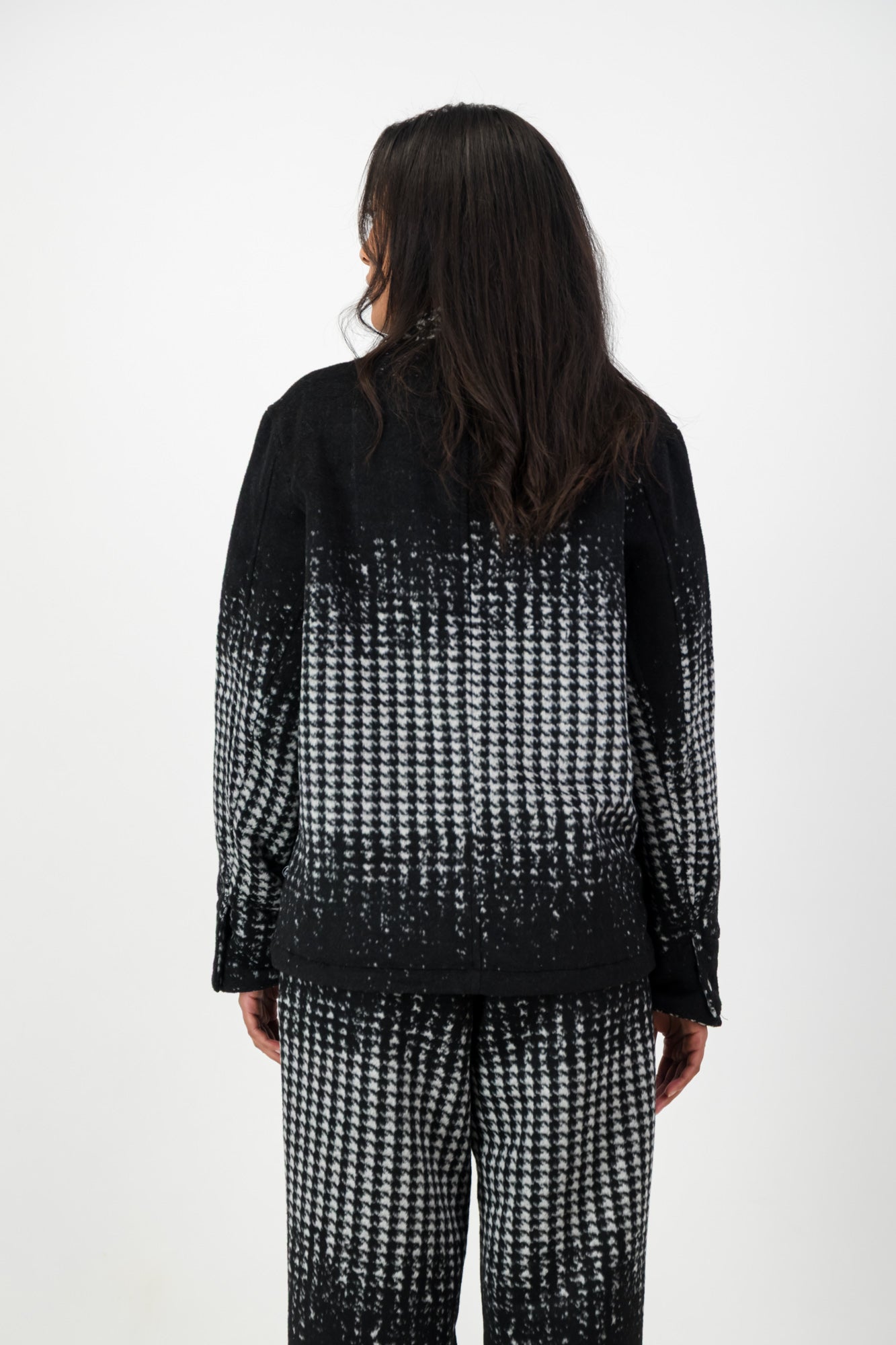 HOUNDSTOOTH PRINT SHIRT JACKET