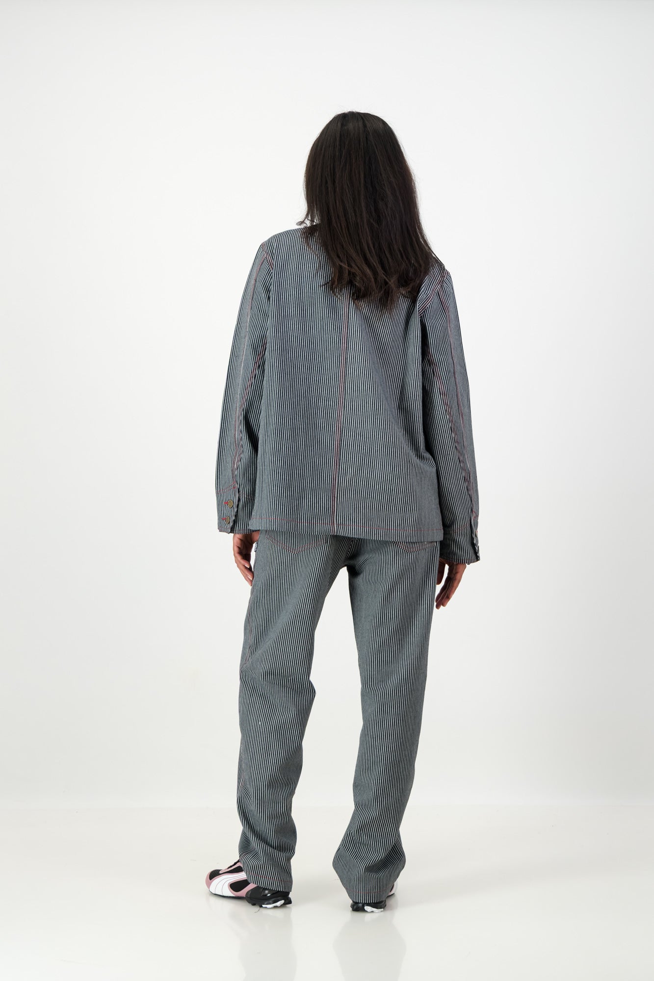 STRIPPED RELAXED UTILITY JEANS
