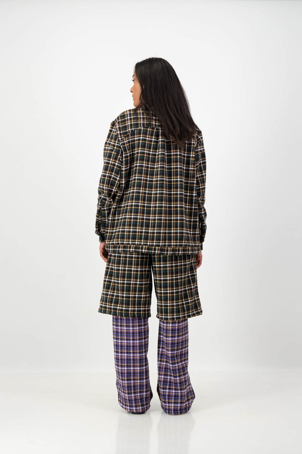 LAYERED PLAID PANTS