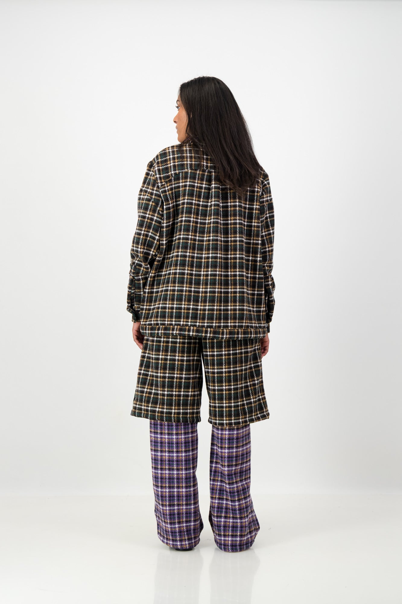 LAYERED PLAID PANTS