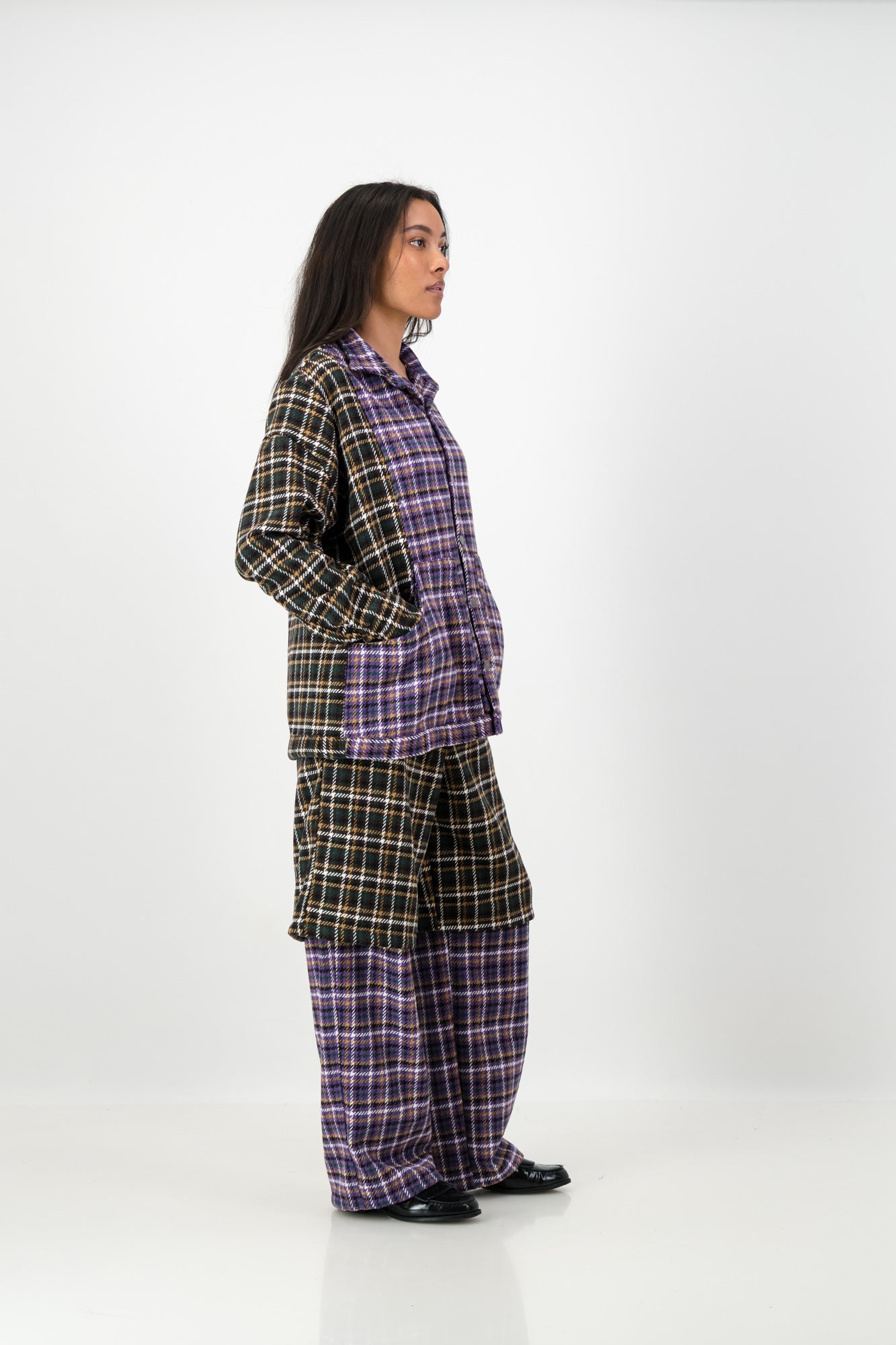 LAYERED PLAID PANTS