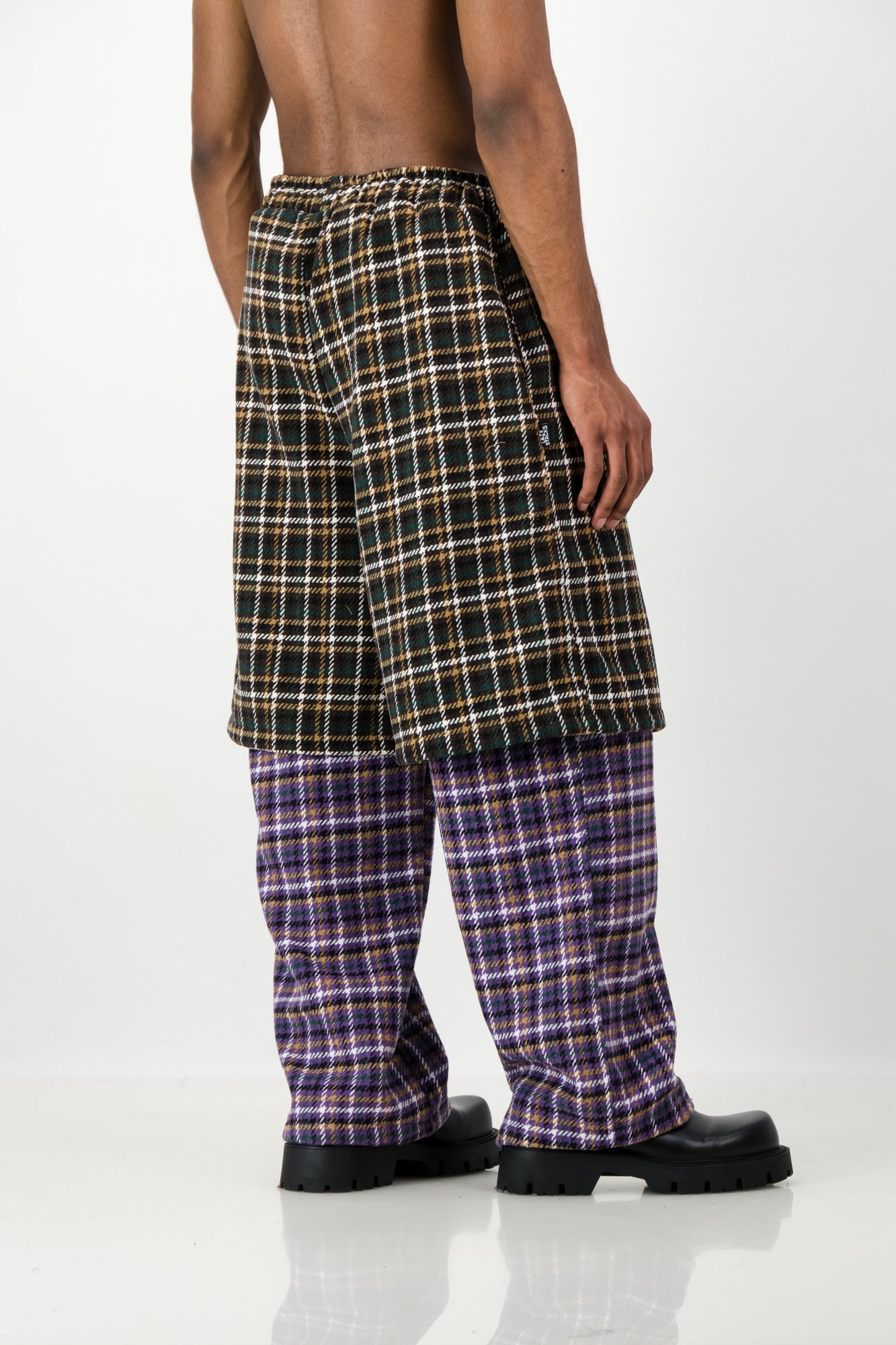 LAYERED PLAID PANTS