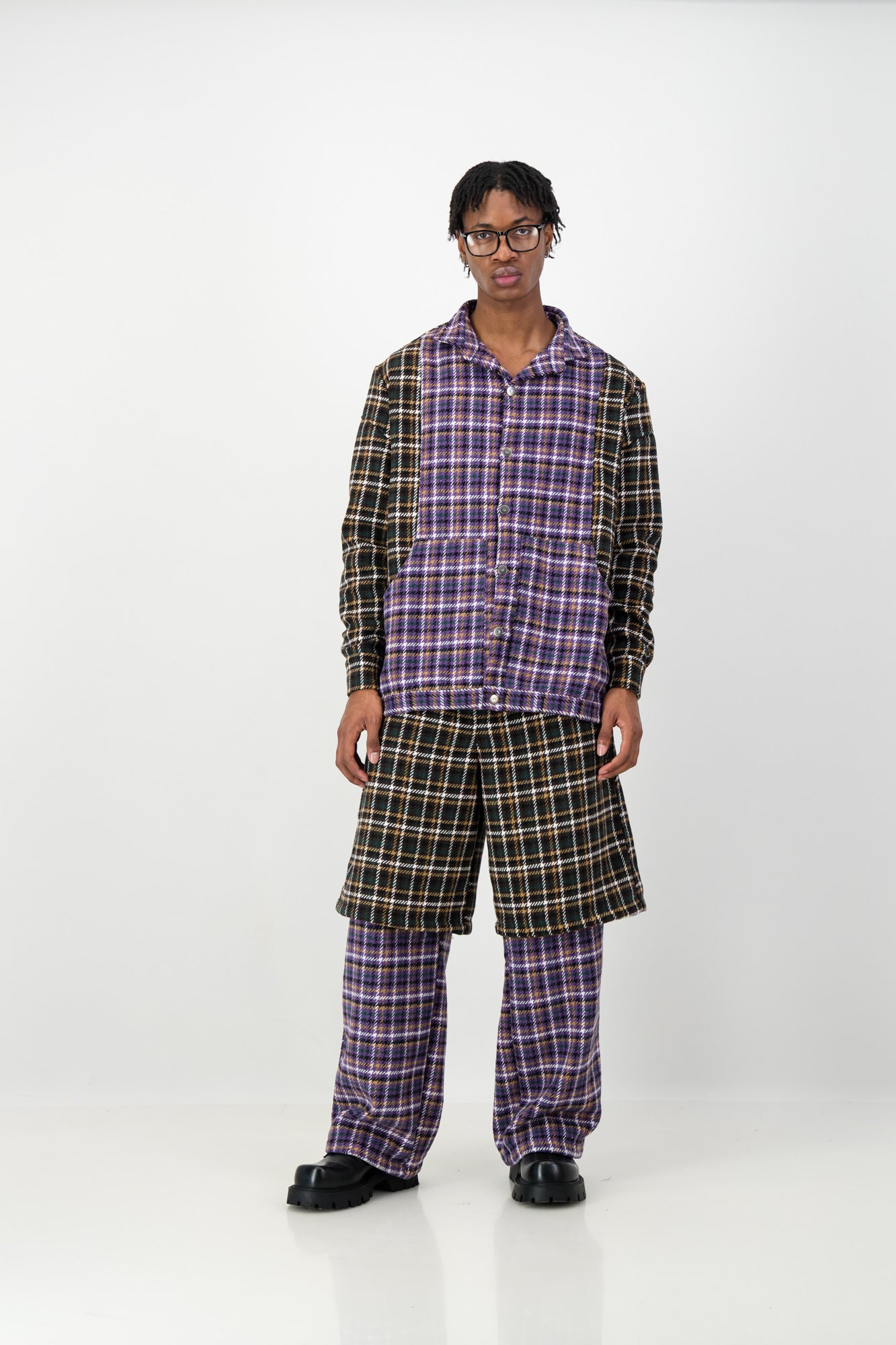 LAYERED PLAID PANTS