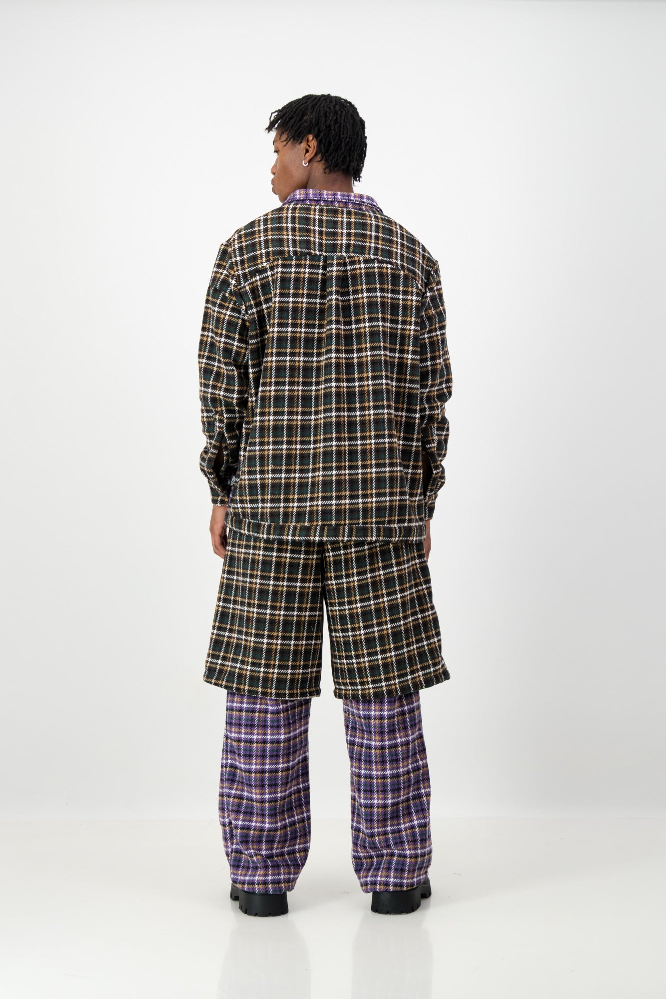 LAYERED PLAID PANTS