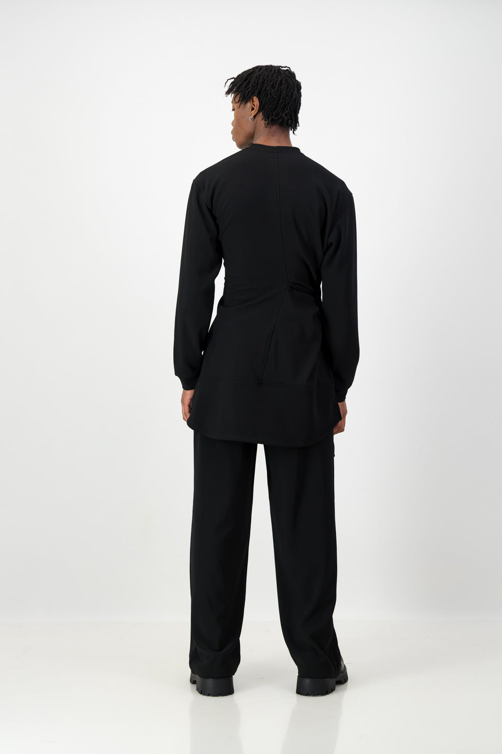KNOTTED LONG SLEEVE T-SHIRT BLACK