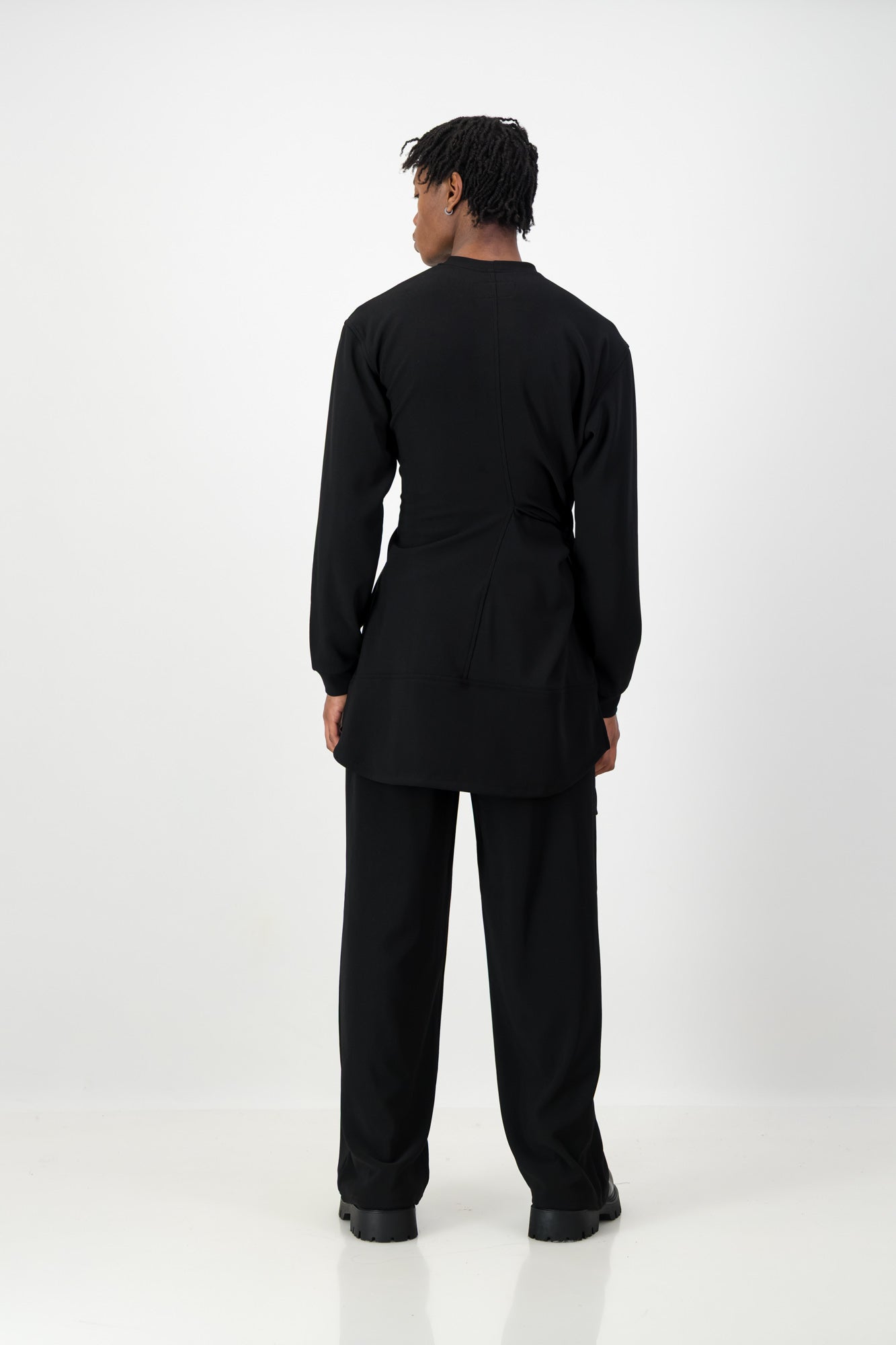 KNOTTED LONG SLEEVE T-SHIRT BLACK