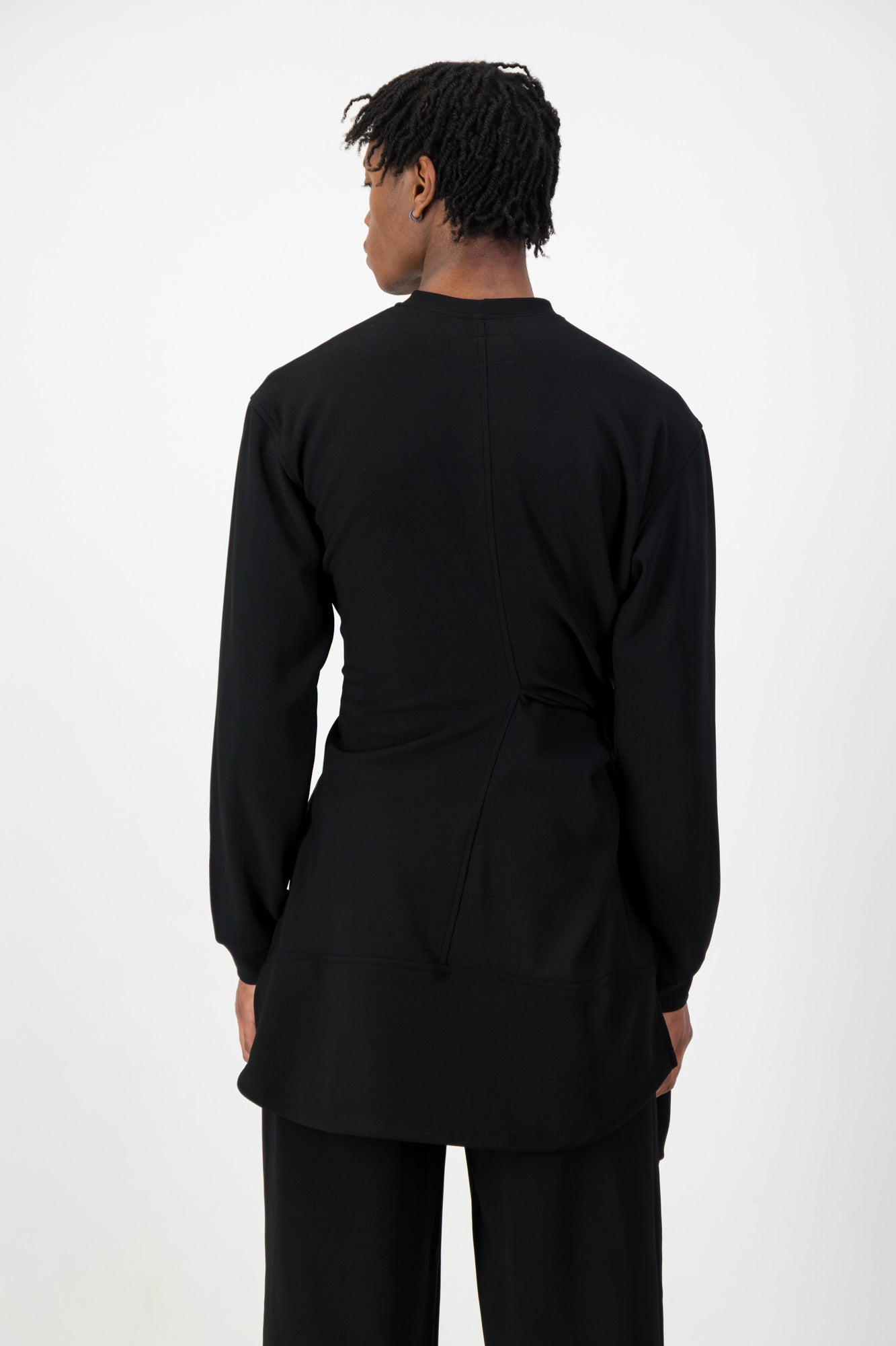 KNOTTED LONG SLEEVE T-SHIRT BLACK