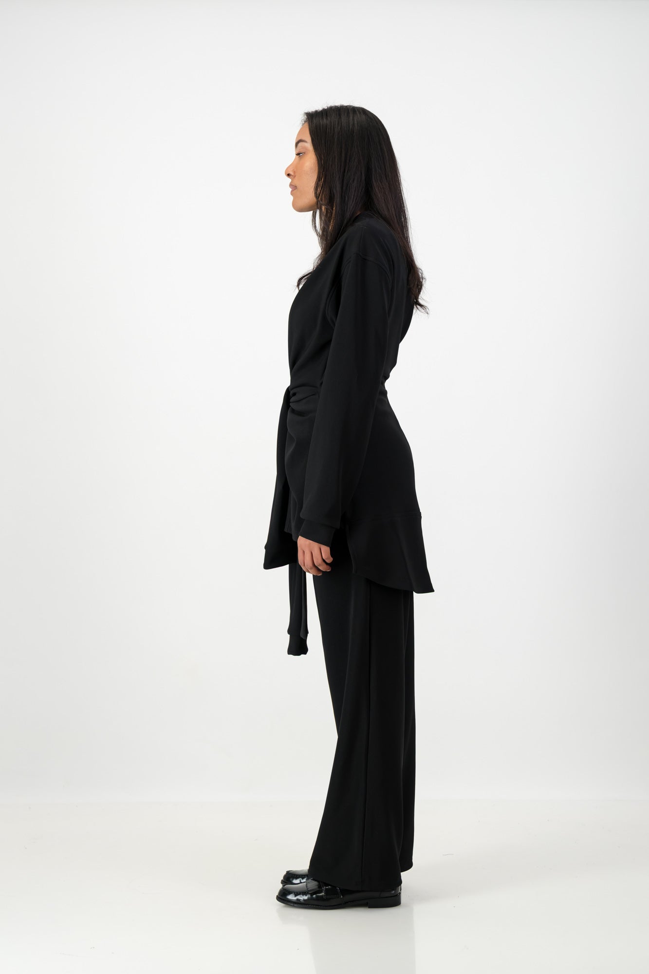 KNOTTED LONG SLEEVE T-SHIRT BLACK