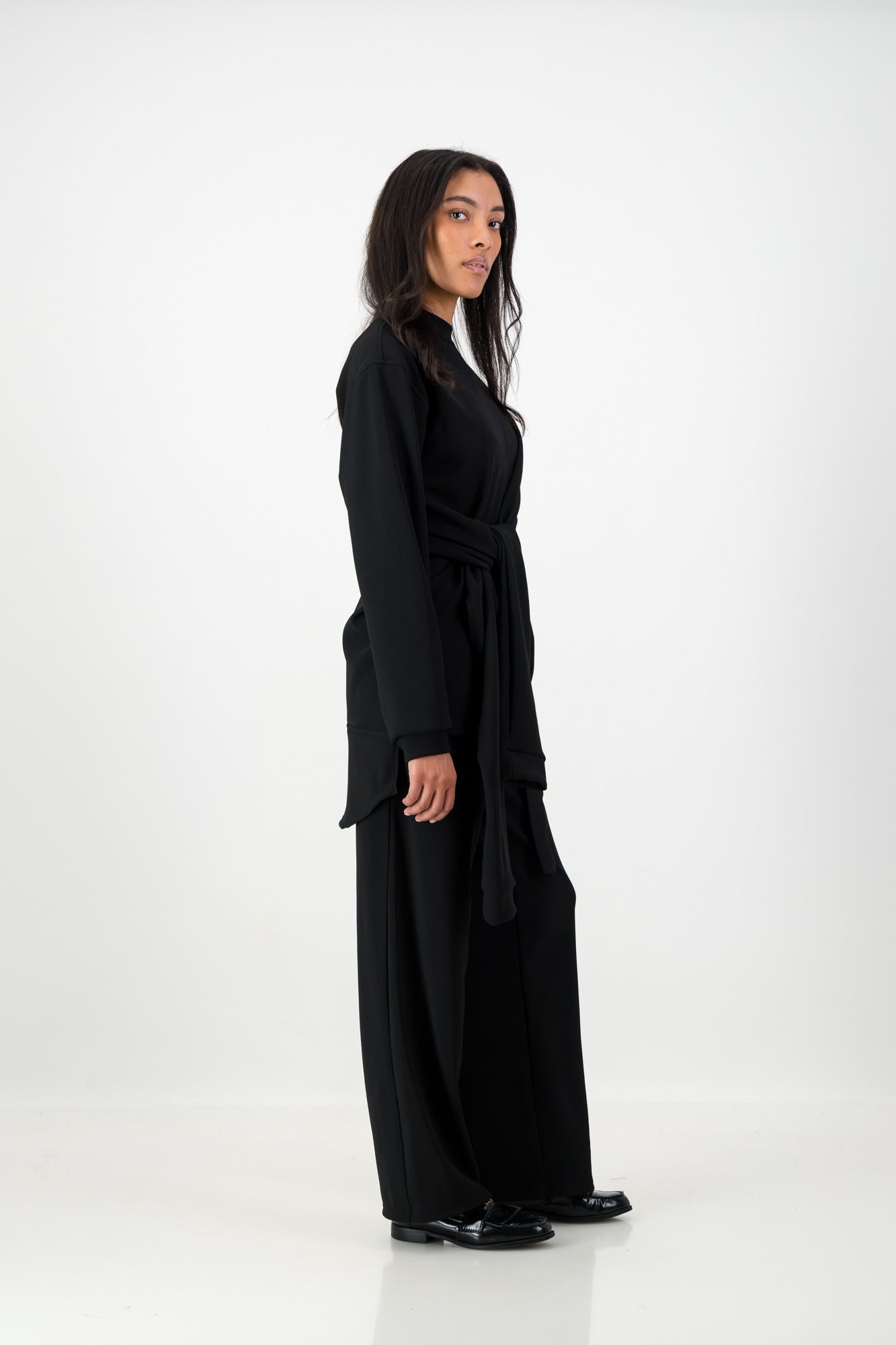 KNOTTED LONG SLEEVE T-SHIRT BLACK