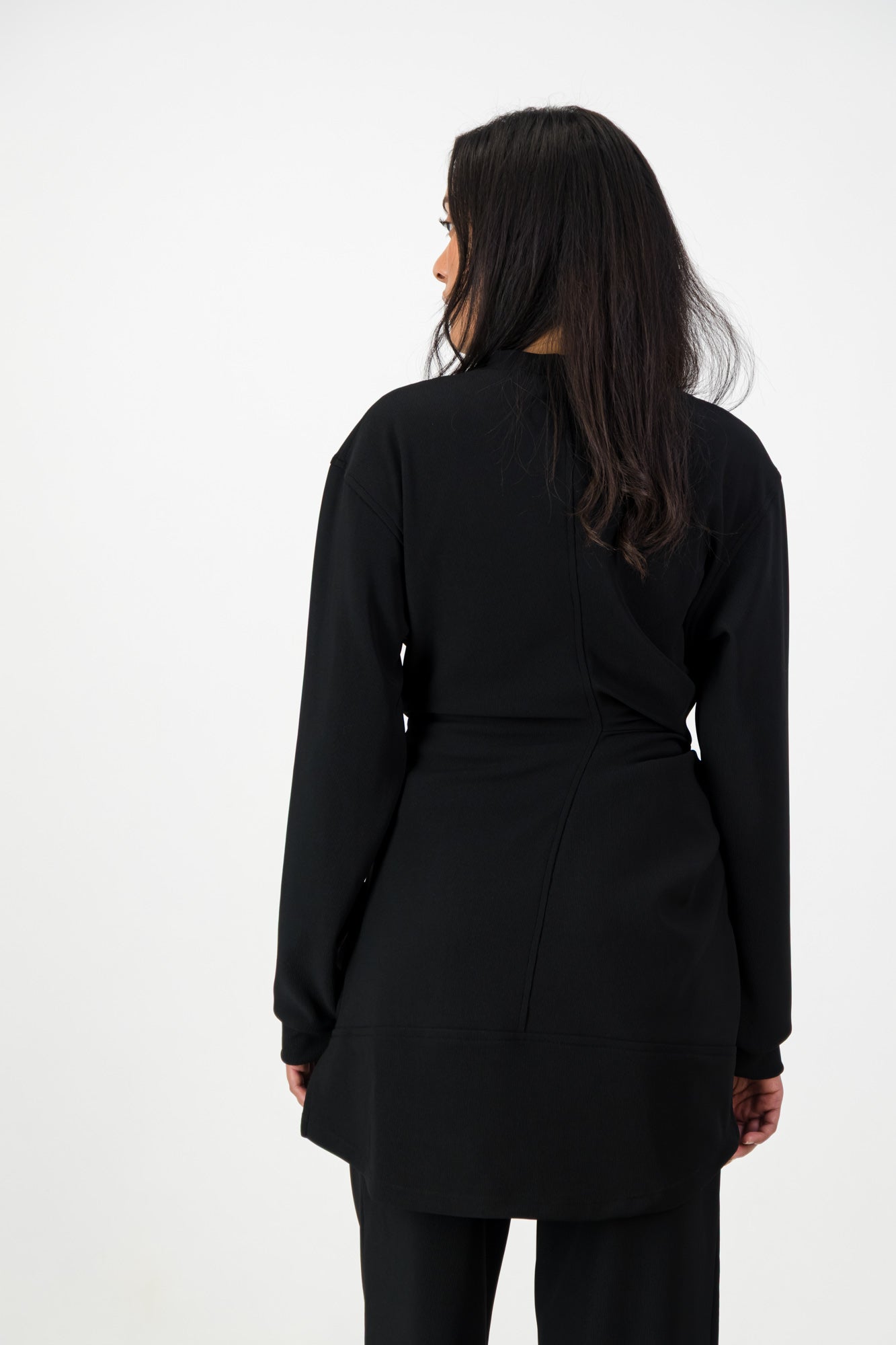 KNOTTED LONG SLEEVE T-SHIRT BLACK