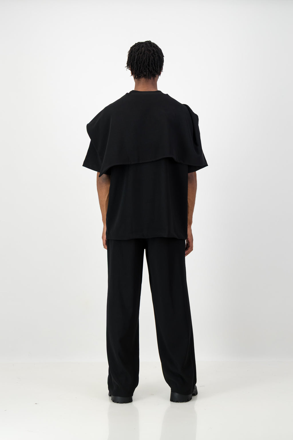 KNOTTED SCARF T-SHIRT BLACK