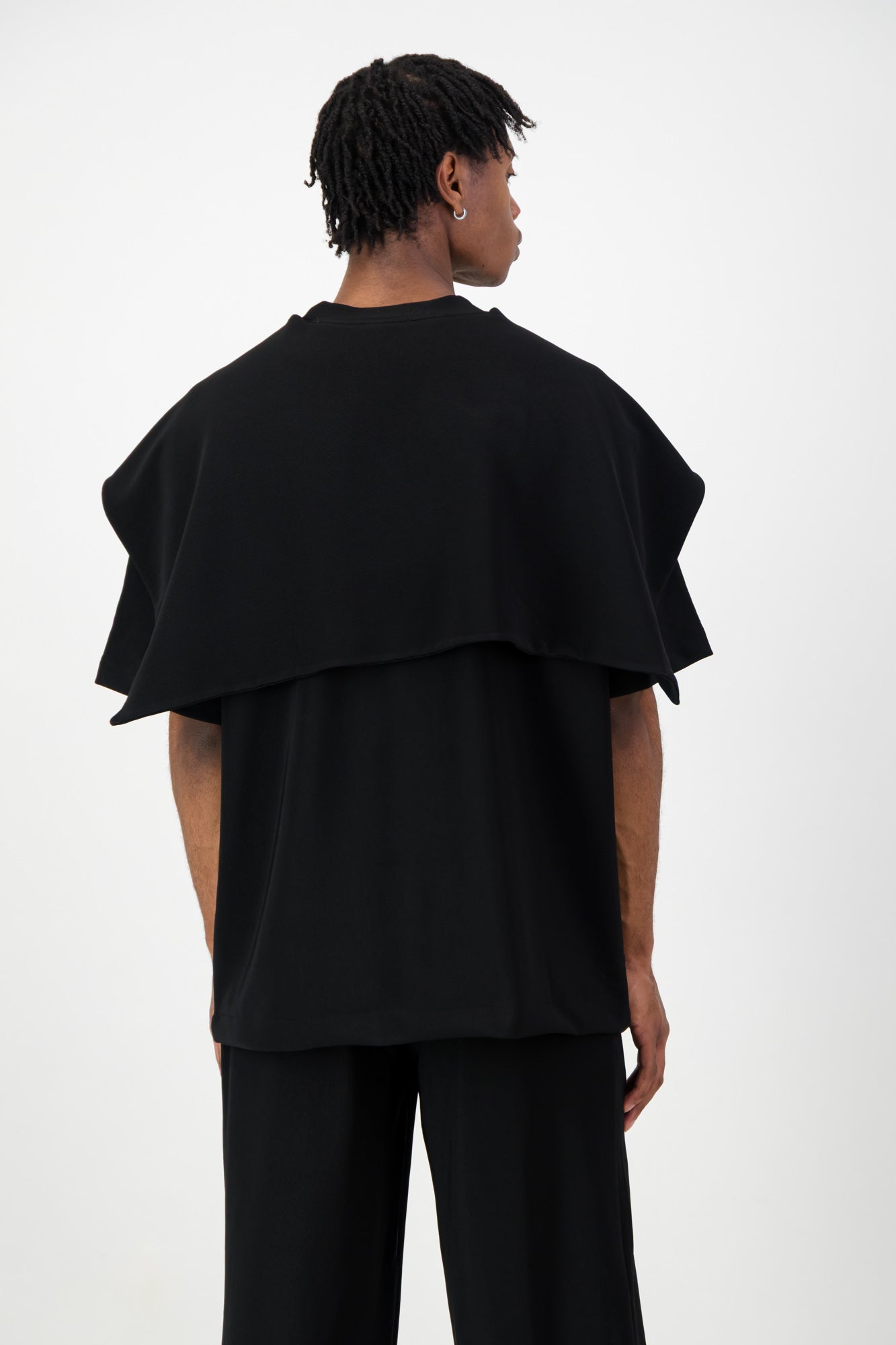 KNOTTED SCARF T-SHIRT BLACK